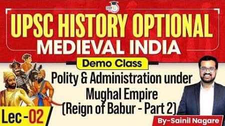 UPSC Medieval India | Polity &amp; Administration Under Mughal Empire { Reign of Babur Part 2} Lec 2