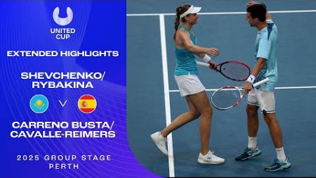 Shevchenko/Rybakina v Carreno Busta/Cavalle-Reimers Extended Highlights | United Cup 2025 Group C