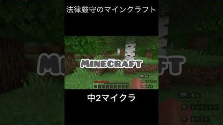 【法律厳守】法律を破ったら即終了のマインクラフト　#マイクラ　#shorts #マインクラフト