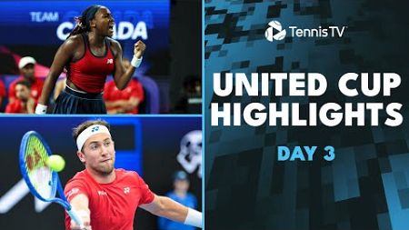 Ruud vs Machac Epic; Gauff, Zverev, Fritz &amp; More Feature 🤝 | United Cup 2025 Highlights Day 3