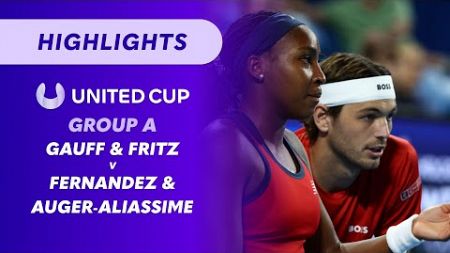 Gauff &amp; Fritz (USA) v Fernandez &amp; Auger-Aliassime (CAN) - United Cup Highlights | WWOS