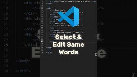 Vs Code Shortcuts | Html And Css #vscode #coding #tricks #webdesign #javascript #htmlcss #shorts