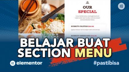 Belajar Elementor buat Section menu