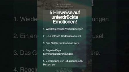 5 Hinweise auf unterdrückte Emotionen #unternehmer #motivation #psychology #mindset #sprüche #liebe