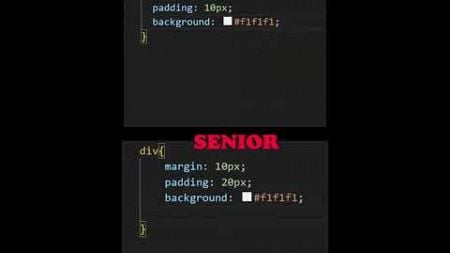 Senior vs Junior|#html #css #js #webdevelopment #webdesign #coding #programming #viralshorts #shorts