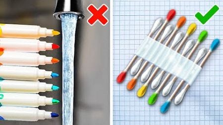 Want to Draw a RAINBOW Like a Pro? 🖍️ 🌈 Amazing Painting Hacks for Boring Day