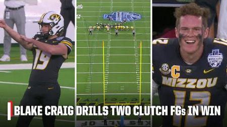 Mizzou kicker DRILLS not one, but TWO 50+ YARD FGs to win it for Missouri 🎯 | ESPN College Football