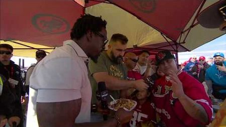 Jason Kelce &amp; Patrick Willis tailgate with 49ers fans | Monday Night Countdown