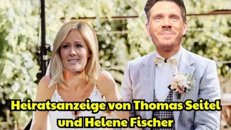 Thomas freut sich, am Neujahrstag seine Hochzeit mit Helene Fischer bekannt geben zu können