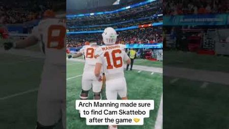 Arch Manning found Cam Skattebo after the Peach Bowl 🤝