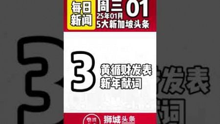 狮城头条：周三01月01日新加坡五大新闻#狮城头条 #新加坡 #sgheadline #新加坡新闻 #新加坡热点