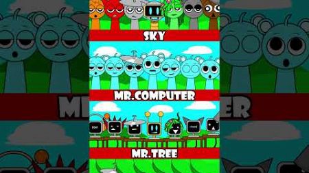 Incredibox sprunki gray VS sky VS mr.computer VS mr.tree