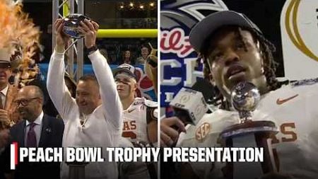 Peach Bowl TROPHY PRESENTATION 🏆 Texas is headed to the SEMIFINALS 🔥 | College Football Playoff