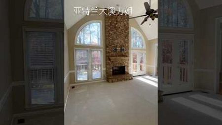 #realestate #stackedstone #fireplace #stone #windows #ambiance #亚特兰大房地产 #sunlight