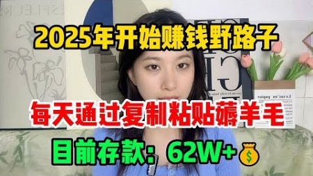 【副业赚钱】2025年开始赚钱野路子，每天通过复制粘贴薅羊毛，轻松简单，目前存款：62W+#tiktok #tiktok赚钱 #副业 #兼职 #tiktok干货