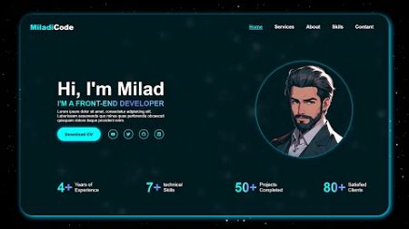 How to create a modern personal portfolio website using html and CSS