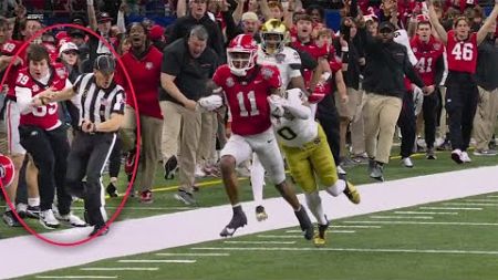 Referee collides with Georgia’s Parker Jones on sideline 😳 Results in 15-yard penalty | ESPN CFB