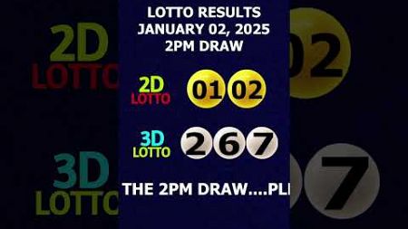 Lotto Result January 02, 2025 2pm Draw #shorts