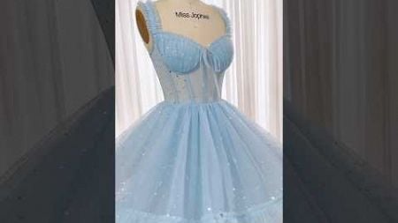 Corset v neck sleeveless star tulle mini dress. #dress #prom #fashion #hautecouture #wedding #gown