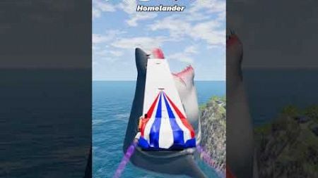 Superheroes Cars vs Shark 🔥😱 BeamNG.Drive #beamngdrive #beamngshorts #beamng #shark #cars #marvel