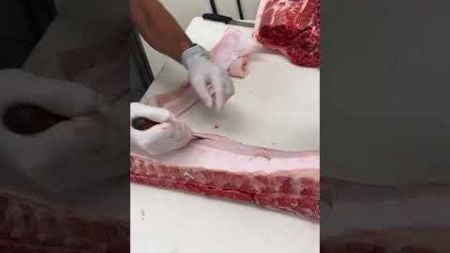 Trimming a Pork Loin for Chops. 🔪🐷 #shorts #viralvideo #viral #trending #shortvideo #meat #food