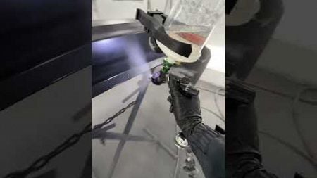 SPRAYING BRAND NEW CAR BUMPER IN PAINT BOOTH