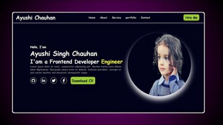 Build a Complete Responsive Personal Portfolio Website Using HTML &amp; CSS Tutorial ( For Beginner )