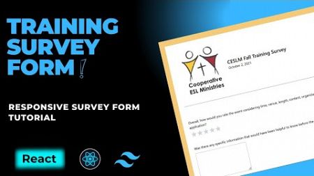 Clone a Training Survey Form in HTML, React and TailwindCSS | Survey Form #TRC