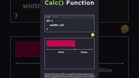 📐 Master the calc() Function! 💻✨ | Dynamic CSS with JS 2025||#shorts #shortvideo #function #css3 #js