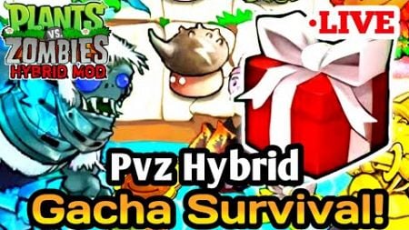 PVZ HYBRID SURVIVALL GACHA MODE! Plants vs. Zombies GAMEPLAY #64