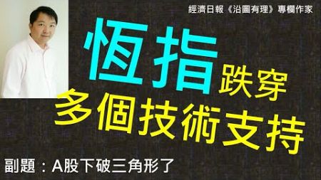 恆指跌穿多個技術支持 2025-01-04 副題：A股下破三角形了