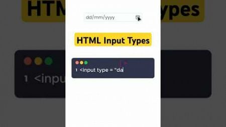 HTML input type Example #htmlfullcourse #html #coding #webdesign #htmldesign #webdevelopment #java