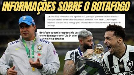 🚨ESPN DIZ QUE JARDINE DARÁ RESPOSTA DOMINGO | ELENCO VALORIZADO E COM SONDAGENS E BOTAFOGO CIENTE