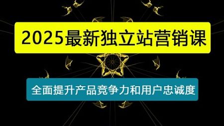 独立站营销课，从框架搭建到二次营销，全面提升产品竞争力和用户忠诚度