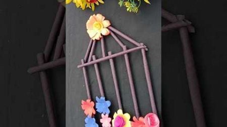 Diy beautiful cage wall hanging with♥️ birds#shhorts#trending#viral#craft#diy#art#beautiful#ytshorts