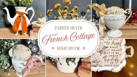 10 French Cottage DIY Home Decor Projects using a Silver Plated Tea Set | Valentine’s &amp; Spring ideas