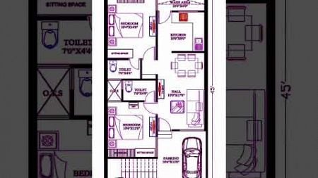 22 by 45 feet 2BHK House Plan