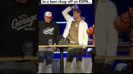 When Jason Kelce invites you to a beer chug-off on ESPN for tickets to the Super Bowl 🏆🍺🏈😂 #espn