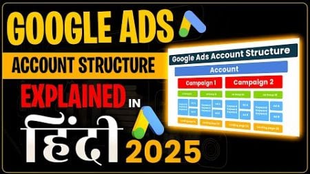 Google Ads Account Structure Explained in Hindi 2025 | #googleadsaccountstructure #googleads2025