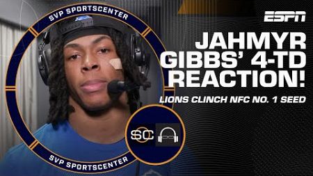 LIONS CLINCH NFC NO. 1 SEED 🏆 Jahmyr Gibbs reflects on &#39;surreal&#39; 4-TD game 🤯 | SC with SVP