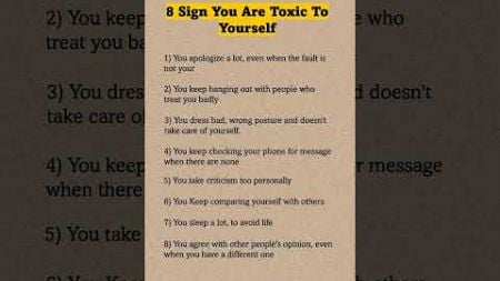 8 Sign You Are Toxic To Yourself #shorts #psychology #motivation #viralvideo #quotes