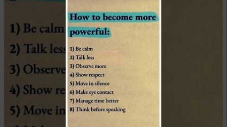 How to be powerful #selfimprovement #personalgrowth #motivation