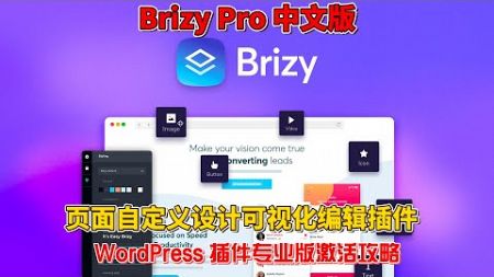 Brizy Pro 汉化中文版页面自定义设计可视化编辑WordPress插件激活攻略