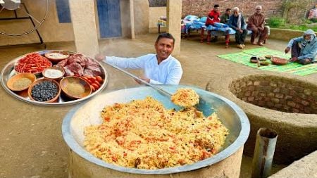 Uzbekistan Pilaf Cooking in Village | National Uzbek Dish | Uzbek Wedding Pilaf | Village Food