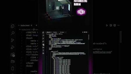 Create 3D futuristic room using HTML CSS and JavaScript #shortvideo #shortsvideo #shorts #htmlcss