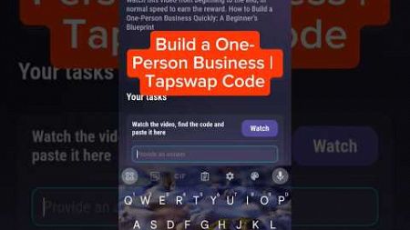 Build a One-Person Business | Tapswapcode #tapswap #crypto #shorts