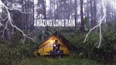 ⛺CAMPING IN THE RAIN AND ENJOYING THE BEAUTY OF NATURE IN A COOL AND PEACEFUL PINE FOREST🌧️