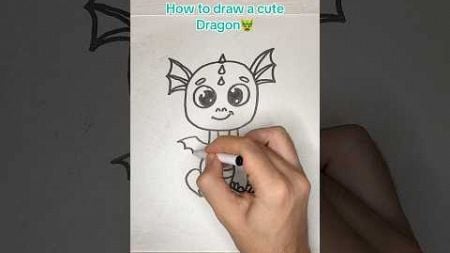 How to draw a cute Dragon 🐲 #artwork #drawing #kunst #art #zeichnen #tutorial #drawingtutorial