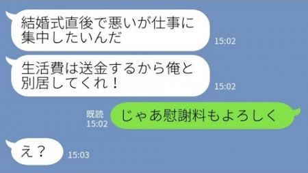 【LINE】結婚式直後に夫が別居したいと言い出した「生活費は送金するから！」私「慰謝料もよろしくw」→夫の本当の別居理由がバレた結果【スカッとする話】【総集編】【睡眠用】