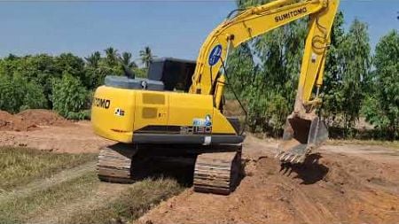 รีวิวรถขุด sumitomo sh130-6 ขุดบ่อเล็กฝีมือหน้าดินทรายงาม excavator and truck